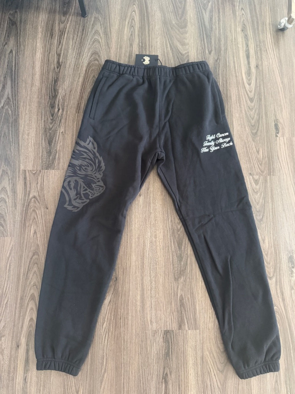 Darc Sport She Wolves Black Sweats Sweatpants Joggers Fight Cancer